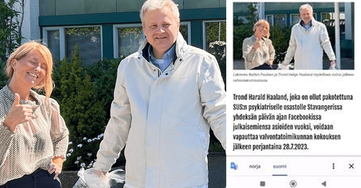 Norweger wird in psychiatrischer Klinik festgehalten, weil er auf Facebook Wahrheiten über das WEF, den Klima-Schwindel & den digitalen Impfausweis verbreitet hat